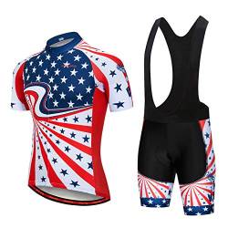 Hotlion Herren Radtrikot Set Trägerhose Sommer Radfahren Kleidung Anzug Pro Team Bike Kleidung, B9jp1010, XL von Hotlion