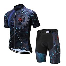 Hotlion Männer Radfahren Jersey Set Sommer Kurzarm Jersey Männliche Atmungsaktive Bike Anzüge, Cc6314-1, XXL von Hotlion