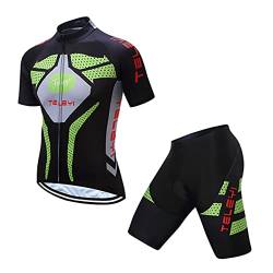 Hotlion Männer Radfahren Jersey Set Sommer Kurzarm Jersey Männliche Atmungsaktive Bike Anzüge, Cc6316-1, XL von Hotlion