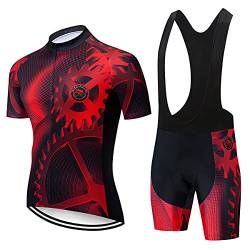 Hotlion Männer Radfahren Jersey Set Sommer Kurzarm Jersey Männliche Atmungsaktive Bike Anzüge, Cc6465-2a, XL von Hotlion