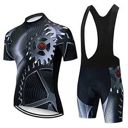 Hotlion Männer Radfahren Jersey Set Sommer Kurzarm Jersey Männliche Atmungsaktive Bike Anzüge, Cc6470-2a, XL von Hotlion