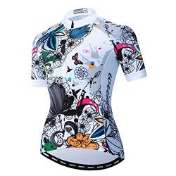 Hotlion Radfahren Jersey Frauen Kurzarm Fahrrad Kleidung Top MTB Volle Reißverschluss Bike Trikots Kleidung, Dcf2278, X-Large von Hotlion