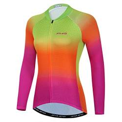 Hotlion Radtrikot Langarm Damen Team Bike Shirts Herbst Fahrradbekleidung Tops CU1, B1cu00107, XXX-Large von Hotlion