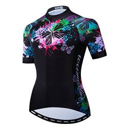 Hotlion Sommer Atmungsaktiv Radfahren Jersey Frauen Mountainbike Jersey Schnell Trocken Fahrrad Shirt Kurzarm Radfahren Kleidung, CF2282, Small von Hotlion