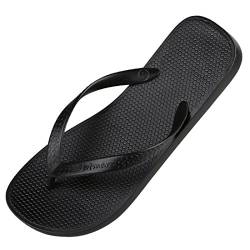 Hotmarzz Herren Klassische Mode Toe Separator Bequeme Sandalen Männer Sommer Hausschuhe Flip-Flops Size 43 EU, Schwarz von Hotmarzz