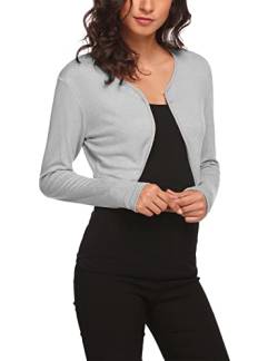 Hotouch Bolero Damen Strickjacke Langarm Schulterjacke Grau M von Hotouch