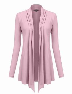 Hotouch Damen Strickjacke Offene Herbst Elegante Oberteile Casual Cardigan mit Gurt Leichte Jacke Business Solid Outfit Langarmshirt dünne Strand Cover Up Rot L von Hotouch