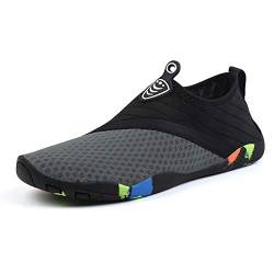 Hotroad Barfuß-Wasserschuhe Aqua-Socken Schnell trocknend Strand Schwimmen Yoga Schnorcheln Surfen Tauchen Poolschuhe für Herren Damen auf Strandsandalen Fluss Camping-101-Grau 40 von Hotroad