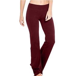 Houmous S-XXXL 73,9 cm, 78,9 cm, 83,9 cm, Schrittlänge für Damen, Baumwolle, Bootcut-Hose, Innentasche (Regular - 33 Innennaht, Weinrot, Größe L) von Houmous