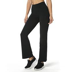 Houmous S-XXXL 73,9 cm, 78,9 cm, 83,9 cm Schrittlänge, Baumwoll-Bootcut-Hose, Innentasche (reguläre Innennaht, 83 cm, Schwarz, 4 Taschen, XL) von Houmous