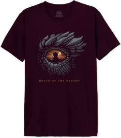 House Of the Dragon Herren Mehoftdts002 T-Shirt, Burgunderrot, XL von House Of the Dragon