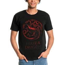 House Of the Dragon Herren Mehoftdts006 T-Shirt, Schwarz, XL von House Of the Dragon