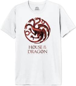 House Of the Dragon Herren Mehoftdts006 T-Shirt, weiß, 56 von House Of the Dragon