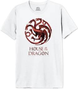 House Of the Dragon Herren Mehoftdts006 T-Shirt, weiß, L von House Of the Dragon