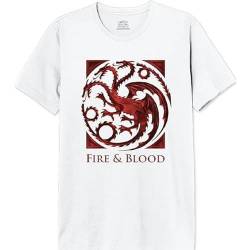 House Of the Dragon Herren Mehoftdts011 T-Shirt, weiß, L von House Of the Dragon