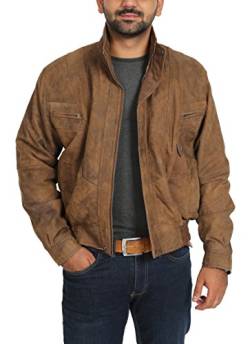 Herren Klassische Leder Blouson Robert Brown Gents Classic Bomber Leder Jacke Gr. Large, Braun - Braun von House of Leather