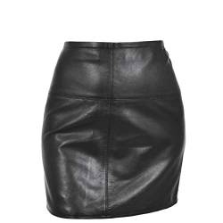 House of Leather Damen Leder 16 Inch Bleistift Minirock Verein Büro Freizeitkleidung SKT5 Schwarz (as3, Numeric, Numeric_40, Regular, Regular) von House of Leather