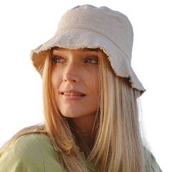 AVA Bucket Hat Damen UV-Schutz Sonnenhut Sommer Fischerhut - Größe: M/58cm Farbe: Beige von House of Ord Cape Town