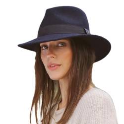 Ash Fedora Herbst Winterhut Damen Filzhut Herren Wollhut UV-Schutz - Größe: L/59cm Farbe: Blau von House of Ord Cape Town