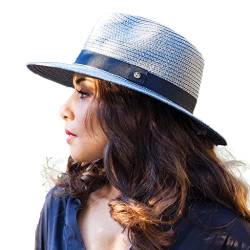 House of Ord Cape Town Braided Fedora | Sonnenhut Fedora Strohhut UPF50+ UV Schutz Sommerhut Unisex Blau L/61cm von House of Ord Cape Town