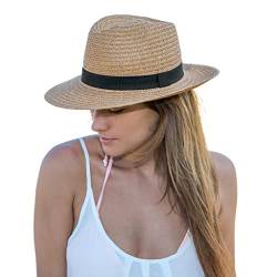 House of Ord Cape Town Braided Fedora | Sonnenhut Fedora Strohhut UPF50+ UV Schutz Sommerhut Unisex Caramel M/58cm von House of Ord Cape Town