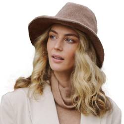 House of Ord Cape Town Highland Fedora Damenhüte Winterhüte Wollhut UV-Schutz Herbst Hut Damen - Größe: L/61cm Farbe: Braun von House of Ord Cape Town