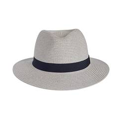 House of Ord Cape Town Pana-Mate Fedora - Eleganter Strohhut Damen UV-Schutz Sommerhut Herren - Faltbarer Sonnenhut Damen/Herren - L/61cm, Hellgrau von House of Ord Cape Town