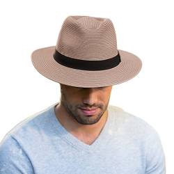 House of Ord Cape Town Pana-Mate Fedora - Unisex Strohhut Herren Safari Hut Damen - Faltbarer Sonnenhut UPF50+ UV Schutz L 61-59cm, Taupe von House of Ord Cape Town