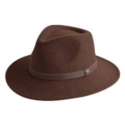 House of Ord Cape Town Wilde Fedora Hut Herren Filzhut Outdoor Damen Hut Herbsthut Herren Wollfilz Echtem Leder UV-Schutz - Größe: M/57cm Farbe: Braun von House of Ord Cape Town