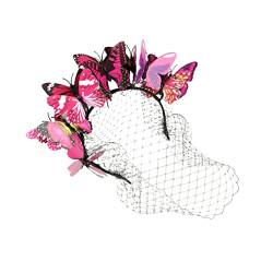 2 Stk Schmetterlings-stirnband Hochzeitsdeko Hut Damen Fee Plastik von Housoutil