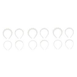 Housoutil 12 Perlen Stirnband Set Wedding hair accessories haarschmuck für damen Braut Stirnband Stirnbänder für Haarschmuck für Damenanzüge Haarband Schal von Housoutil