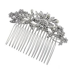 Housoutil 1stk Kamm Haarspangen Für Damenhaarschmuck Haarschmuck Mit Blumen Perlenspangen Für Damen Strass-haarkämme Für Bräute Haarschmuck Für Frauen Braut Legierung Haare Hoch Hochzeit von Housoutil