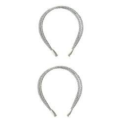 Housoutil 2 Stk Stirnband haarschmuck Hochzeit Kopfbedeckung Haarring Braut Legierung Weiß von Housoutil