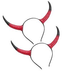 Housoutil 2st Stirnband Aus Horn Lustiges Hörner Haarband Cosplay Hörner Kopfbedeckungen Teufel Cosplay Stirnband Rotes Horn-stirnband Teufelshörner Haarreifen Kleid Halloween Damen Pu von Housoutil