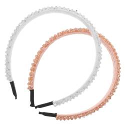 Housoutil 2st Stirnband Dünnes Haarband Beauty-haarreifen Haarband Glitzer Haarreifen Für Frauen Bling Haarband Karren Kopfbedeckung Selber Machen Zahnlos Kunsthandwerk Kristall Fräulein von Housoutil