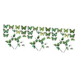 Housoutil 3 Sätze Schmetterlings-stirnband Schmetterlings-fascinator-stirnband Tea-party-fascinator Schmetterlings-haarband Schmetterlinge Haarspangen Mädchen Plastik 3d Schmücken von Housoutil