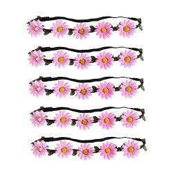 Housoutil 5St Boho Blumenkrone Gänseblümchen-Stirnbänder Gänseblümchenblumenkrone Blumenhaarkranz Blumenkranz haarschmuck Sonnenblume Stirnband Blütenkopf Kopfbedeckung Frau Heiligenschein von Housoutil