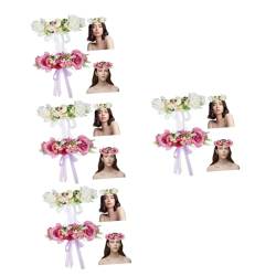 Housoutil 8 Stk Stirnband Girlande Blumenstirnbänder Für Haarschmuck Mit Blumen Für Braut Blumen- Blumengirlande Haarband Blumenkrone Fräulein Hochzeit Stoff Haarring von Housoutil