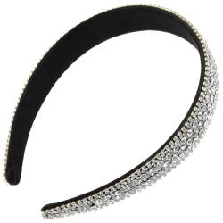 Housoutil Gepolstertes Bling Glitzerndes Stirnband Juwelenbesetztes Stirnband Dünnes Diamant-stirnband Strass-kopfschmuck Sport-kopfbedeckungen Damen Weiß Steckbrett Stoff Blitz von Housoutil