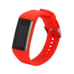 Housoutil Silikon-Uhrenarmband Intelligent Replacement Wrist Band Red Watch Band Uhren Ersatzband a370 riemen einhandzwinge Stilvolles Uhrenarmband kreatives Uhrenarmband Sport Gurt Fitness von Housoutil