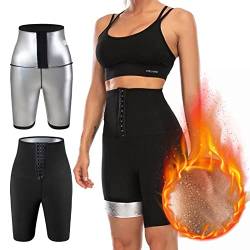 Hovershoes Sauna Sweat Shapewear, Sauna Sweat Pants for Women High Waist Shorts Compression Slimming Weight Thermo Legging Workout Body Shaper Sauna Suit Waist Trainer T Shirt,Hälfte, XXL/3XL von Hovershoes