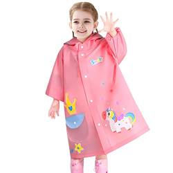 Hovkib Kinder Regenponcho, Mädchen Jungen Wasserdicht Regenmäntel Kleinkind Regenjacke Regencape 3D-Zeichentrick Regenbekleidung 4-5 Jahre von Hovkib