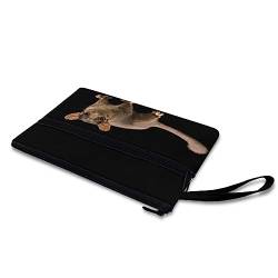 Howilath Axolotl Clutch-Tasche, Erdbeer-Blume, Rosa, Handtasche, Canvas, Münzgeldbörse, Handgelenkschlaufe, Tasche, große Kapazität, Geldbörse, Opossum, S von Howilath