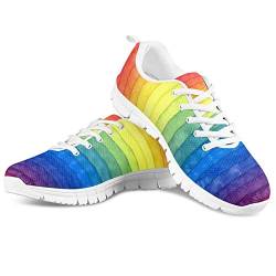 Howilath Damen Krankenschwester-Turnschuhe, Laufschuhe, leicht, Sport, Fitnessstudio, Walking, Sneaker, Fahren, Loafers, regenbogenfarben, 37 EU von Howilath