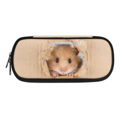 Howilath Federmäppchen für Kinder, Jungen, Mädchen, Schreibwaren-Organizer, Federmäppchen, tragbares Federmäppchen, Süßer Hamster, 8.8"L x 1.7"W x 4.1"H, Schulranzen von Howilath