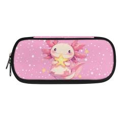 Howilath Federmäppchen für Kinder, Kawaii-Federmäppchen, für Jungen und Mädchen, Schreibwaren-Organizer, Stiftebox, Rosa Axolotl, 8.8"L x 1.7"W x 4.1"H, Schulranzen von Howilath