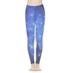 Howilath Rooster Chicken Farn bedruckte Damenhose volle Länge Sweatpants weich dicht gebogen dehnbar Yogahose, Galaxy Nebula Designer, M von Howilath