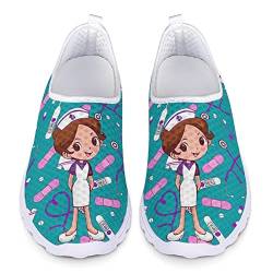 Howilath Sommer-Mesh-Loafer für Damen und Herren, mit Cartoon-Krankenschwester Bedruckte Mode-Laufschuhe für den Außenbereich, Rutschfester Sneaker, Aquamarin von Howilath