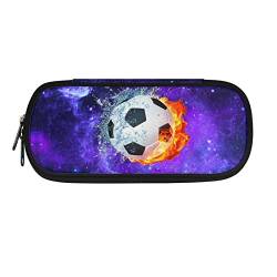 Howilath Tragbares Federmäppchen für Kinder, für Jungen und Mädchen, Schulbedarf, Organizer, Federmäppchen, Galaxy Fire Soccer, 8.8"L x 1.7"W x 4.1"H, Schulranzen von Howilath