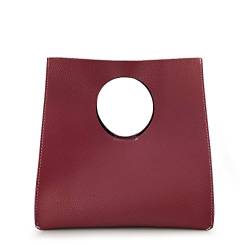 Hoxis Handtasche im minimalistischen Vintage-Stil, weiches PU-Leder, Clutch, kleine Tragetasche, burgunderfarben, Small von Hoxis